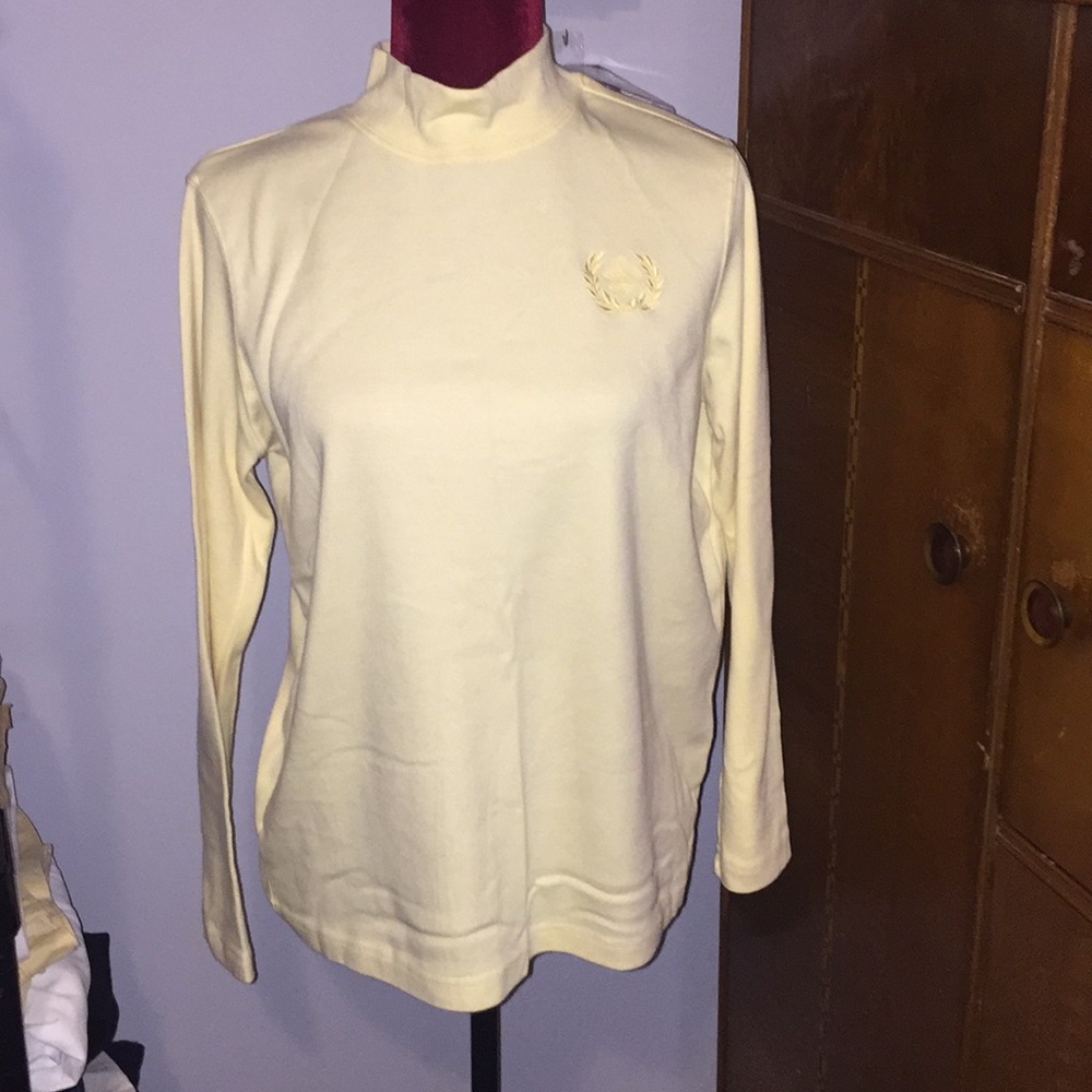 Blair mock turtle neck size small light yellow